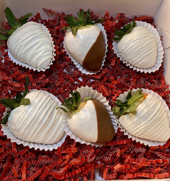 White Chocolate Covered Strawberry Tuxedo Box