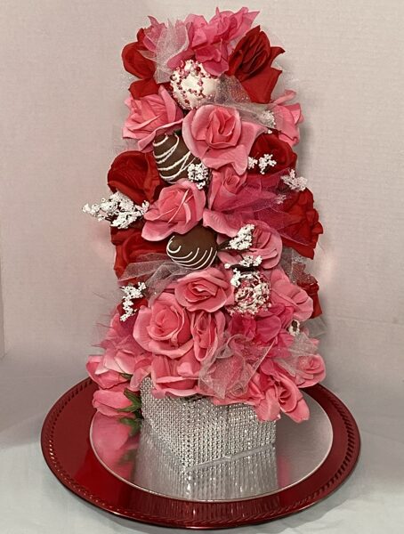 Pink/Red Chocolate Covered Strawberry Tower