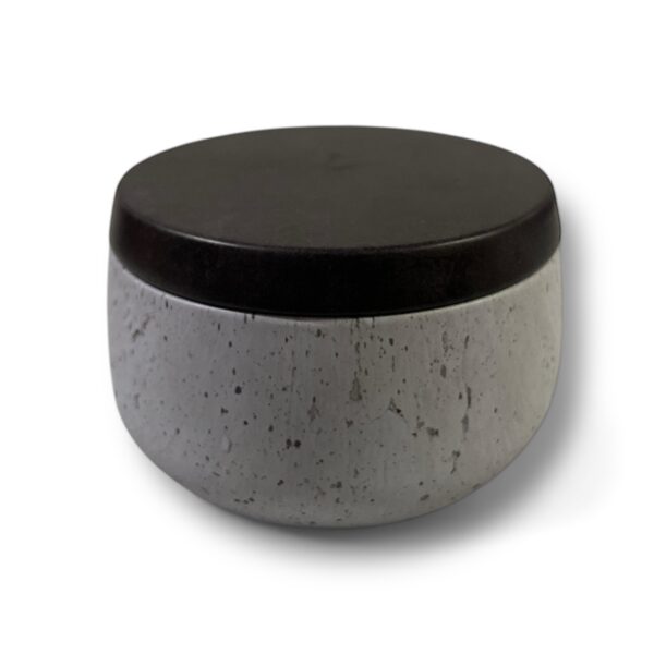 Concrete Marble Speckled Black/White Metal Tin